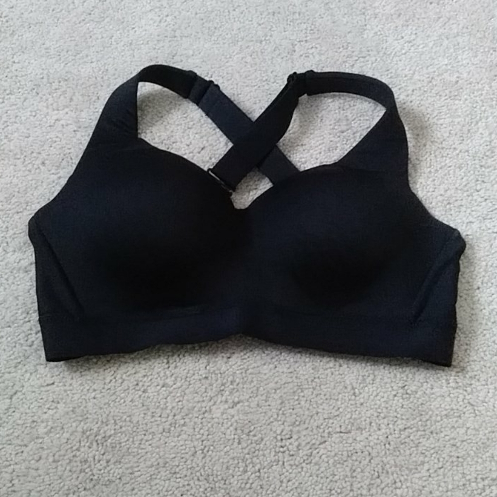 Thick black sports bra with adjustable straps